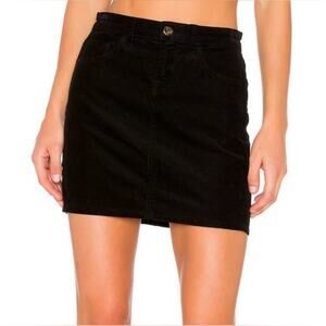 J Brand Gwynne Black Corduroy Mini Skirt